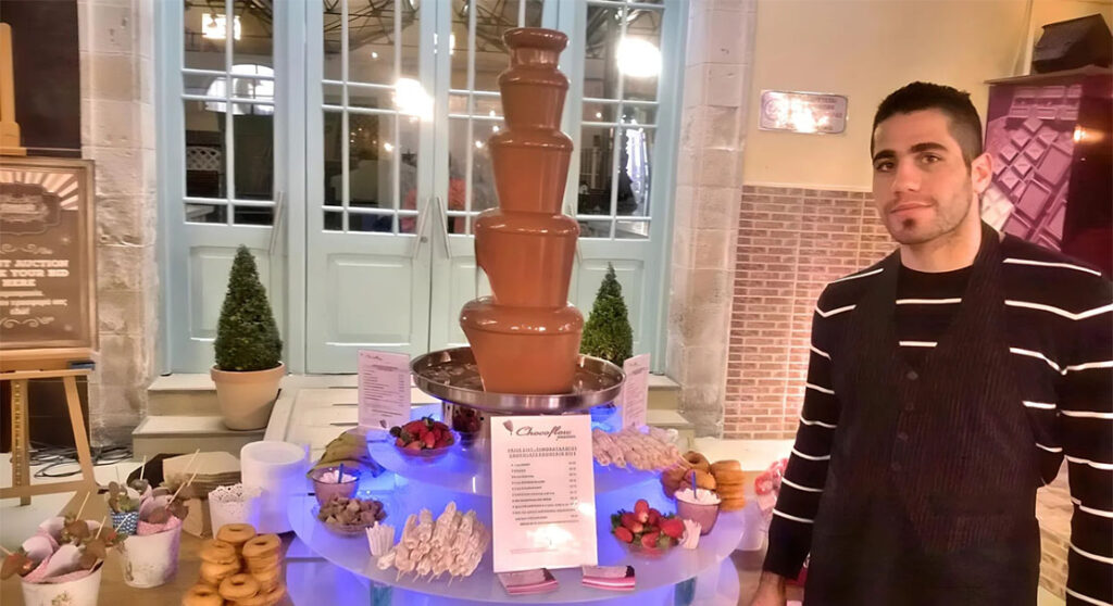 Chocolate fountain in cyprus